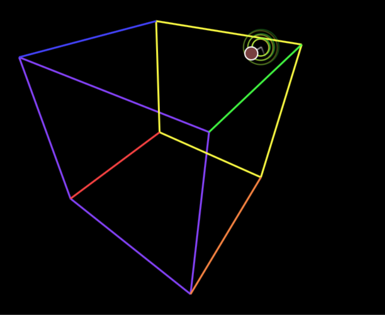Preview of 3D Bouncing Ball simulation with colorful walls and trails