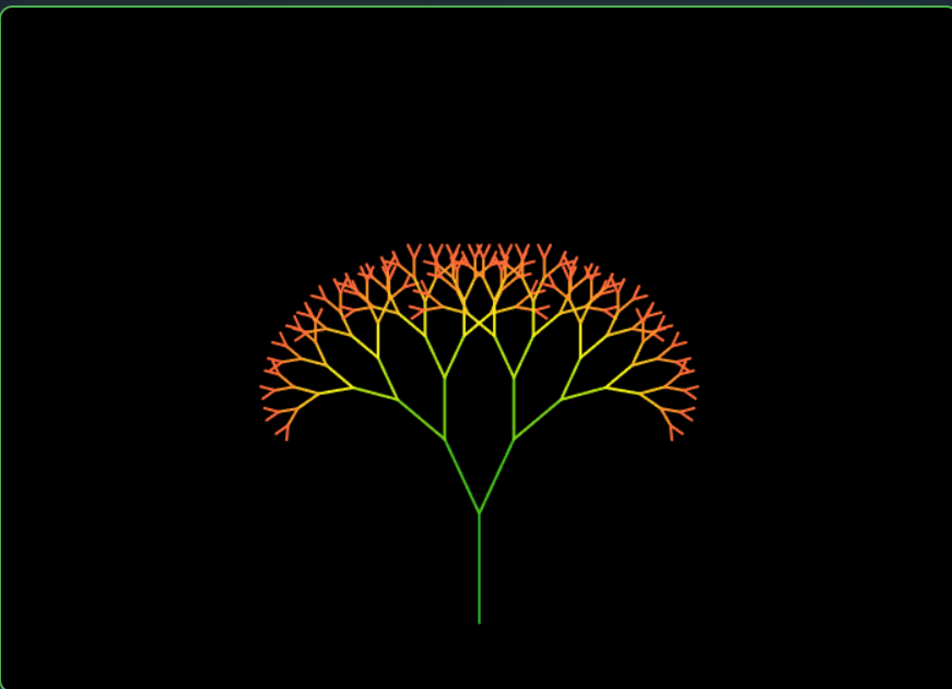 Preview of Interactive Fractal Tree with recursion controls