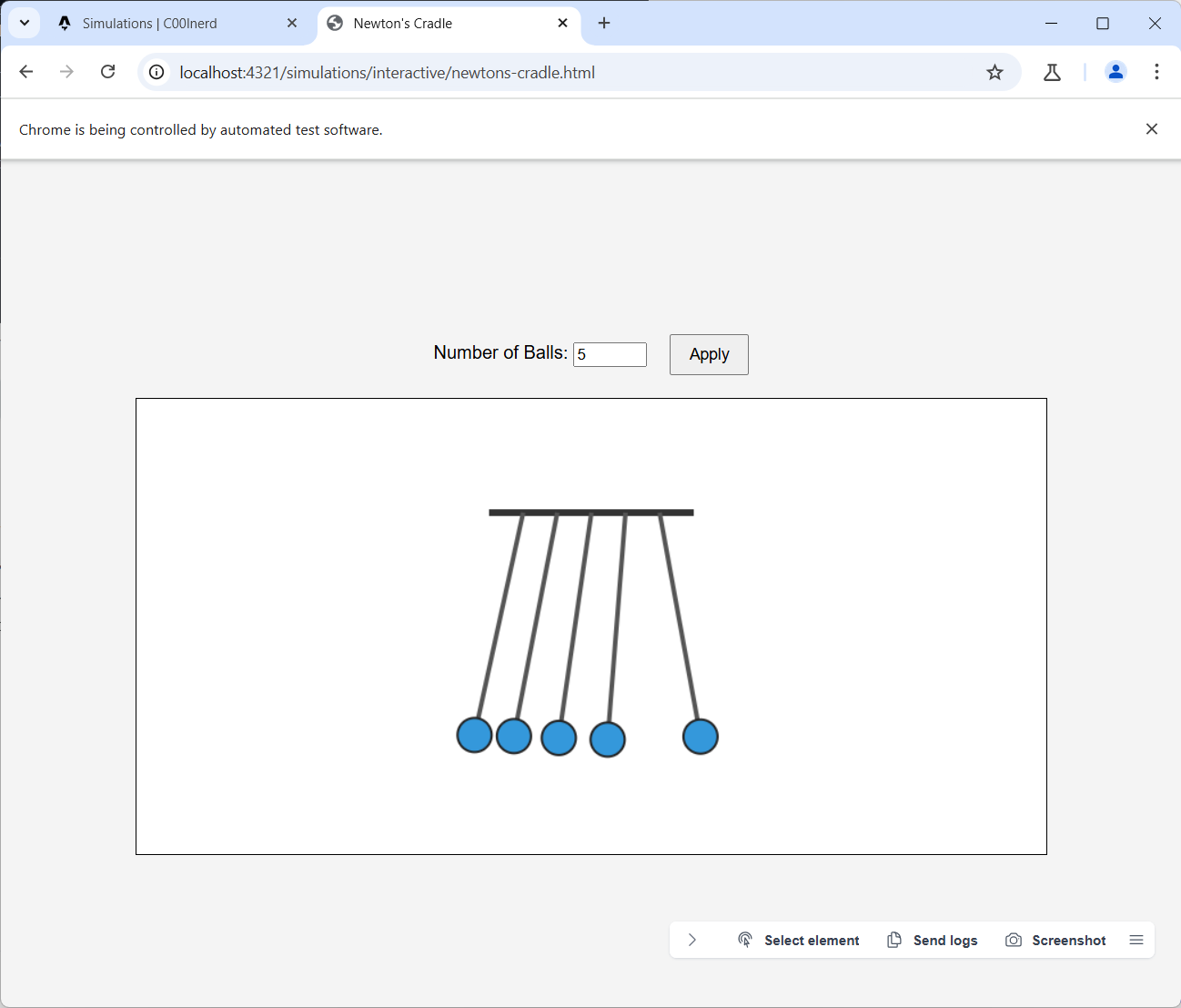 Preview of Newton's Cradle simulation